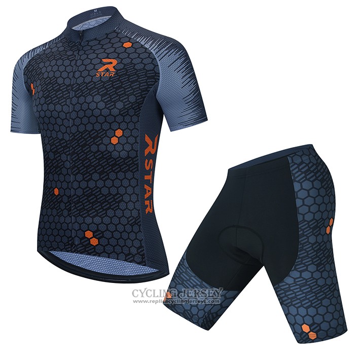 2021 Cycling Jersey R Star Deep Gray Short Sleeve And Bib Short